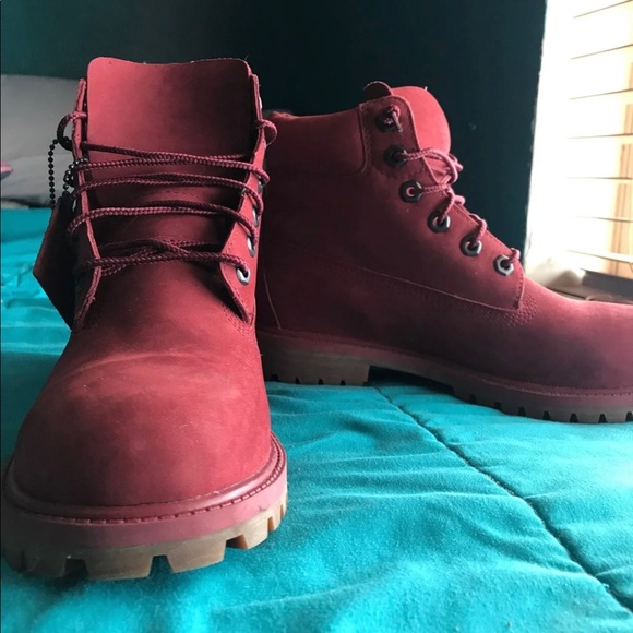 womens maroon timberland boots